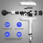 Massage Gun Muscle Neck Back Shoulder Massager- Handheld Deep Tissue Percussion Massager, Rechargeable Powerful Massager with 7 Massage Head Attachments & Portable Bag(White)