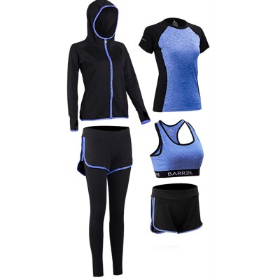 Warmht Womens Yoga Suit, Women&#39;s Gym Suit,Sportswear,Training Wear, Running Suit Fitness Series - 5pcs Set
