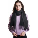 100% Cashmere Winter Scarf with Fringed Edges for Women, Warm &amp; Soft, Gift Ready, Colors Available in Solid/Plaid/Two-Tone