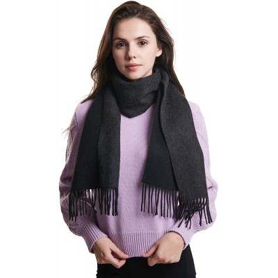 100% Cashmere Winter Scarf with Fringed Edges for Women, Warm &amp; Soft, Gift Ready, Colors Available in Solid/Plaid/Two-Tone