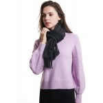 100% Cashmere Winter Scarf with Fringed Edges for Women, Warm &amp; Soft, Gift Ready, Colors Available in Solid/Plaid/Two-Tone