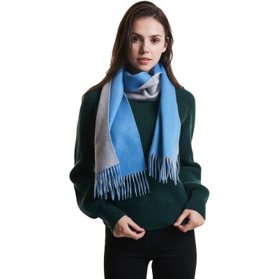 100% Cashmere Winter Scarf with Fringed Edges for Women, Warm &amp; Soft, Gift Ready, Colors Available in Solid/Plaid/Two-Tone