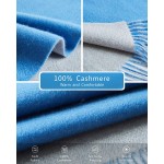 100% Cashmere Winter Scarf with Fringed Edges for Women, Warm &amp; Soft, Gift Ready, Colors Available in Solid/Plaid/Two-Tone