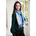 100% Cashmere Winter Scarf with Fringed Edges for Women, Warm &amp; Soft, Gift Ready, Colors Available in Solid/Plaid/Two-Tone