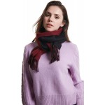 100% Cashmere Winter Scarf with Fringed Edges for Women, Warm &amp; Soft, Gift Ready, Colors Available in Solid/Plaid/Two-Tone