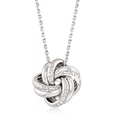 Ross-Simons Italian Sterling Silver Love Knot Pendant Necklace