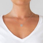 Diamond Snowflake Necklace Winter Snow Holiday in 10K White Gold, 10K Yellow Gold and 925 Sterling Silver, 1/10ct (I-J Color, I3 Clarity), 17 inch, by Keepsake