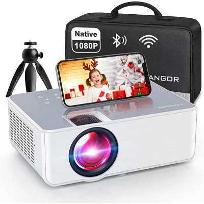 1080P HD Projector, WiFi Projector Bluetooth Projector, FANGOR 230&#34; Portable Movie Projector with Tripod, Home Theater Video Projector Compatible with HDMI, VGA, USB, Laptop, iOS &amp; Android Smartphone