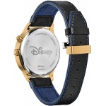 Citizen Eco-Drive Disney Quartz Mens Watch, Stainless Steel with Leather strap, Mickey Mouse, Black (Model: AP1058-11W)