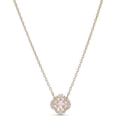 SWAROVSKI Women&#39;s Sparkling Dance Clover Jewelry Collection, Rose Gold Tone Finish, Pink Crystals, Clear Crystals