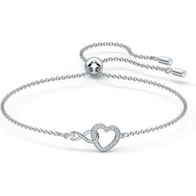 SWAROVSKI Women's Infinity Heart Jewelry Collection, Rose Gold Tone & Rhodium Finish, Clear Crystals
