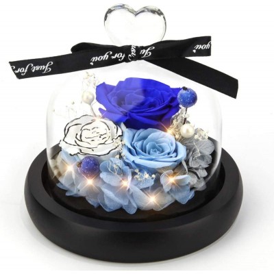 Forever Flowers Real Eternal Roses - Kylin Glory Preserved Flowers Gift with LED Mood Lights for Valentine&#39;s Day Birthday Anniversary, Elegant Present for Girlfriend Wife Mom Women