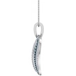 1/2 Carat Blue Diamond &amp; White Diamond Heart Pendant Necklace in 925 Sterling Silver