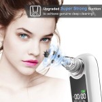 Eunon Blackhead Remover Vacuum - 2021 Upgraded Strong Suction Rechargeable Lightweight Pore Cleanser Acne Comedone Zit Pimple Extractor Sucker Tool with LCD Screen and Stand for Women Men, White