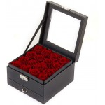 Preserved Roses Real Rose in a Box Never Withered Roses That Last 365 Days Gift for Her (16 Red Roses)