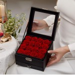 Preserved Roses Real Rose in a Box Never Withered Roses That Last 365 Days Gift for Her (16 Red Roses)