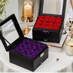 Preserved Roses Real Rose in a Box Never Withered Roses That Last 365 Days Gift for Her (16 Red Roses)