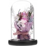 ANLUNOB Preserved Fresh Flower with LED Light - Handmade Rose Mother Day - Forever Rose Gift in Glass Dome - Valentine`s Day