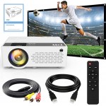 TMY Projector 7500 Lumens with 100 Inch Projector Screen, 1080P Full HD Supported Video Projector, Mini Movie Projector Compatible with TV Stick HDMI VGA USB TF AV, for Home Cinema &amp; Outdoor Movies.