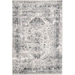 nuLOOM Shaunte Vintage Speckled Area Rug, 5&#39; Square, Silver