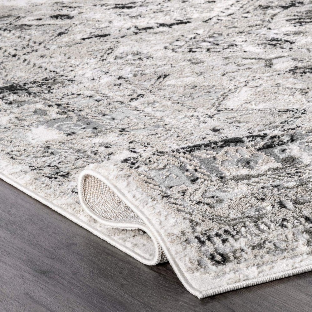 nuLOOM Shaunte Vintage Speckled Area Rug, 5' Square, Silver