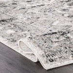 nuLOOM Shaunte Vintage Speckled Area Rug, 5&#39; Square, Silver