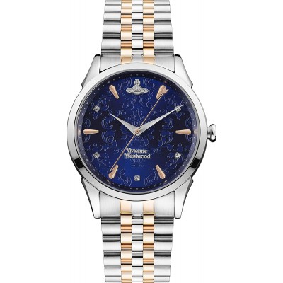 Vivienne Westwood The Wallace Ladies Quartz Watch with Blue Stone Set Dial &amp; Two Tone Stainless Steel Bracelet