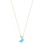 GELIN 14k Solid Gold Opal Butterfly with Genuine Diamond Chain Necklace - Opal Jewelry for Women