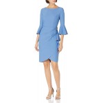 Alex Evenings Women's Slimming Short Dress with Bell Sleeves (Petite and Regular)