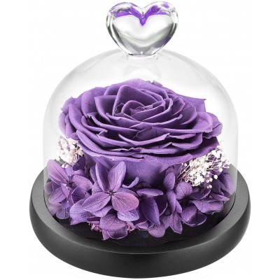 Forever Roses Preserved Real Flowers Eternal Enchanted Rose Flower Box Gift for Valentines Birthday Anniversary Mother's Day Christmas(Lavender)