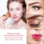 Oneleaf Standing Makeup Brushes Premium Synthetic Foundation Powder Concealers Eye Shadows Makeup 11 Pcs Brush Set, Golden