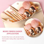 Oneleaf Standing Makeup Brushes Premium Synthetic Foundation Powder Concealers Eye Shadows Makeup 11 Pcs Brush Set, Golden