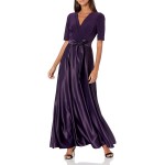 Alex Evenings Women's Satin Ballgown Dress with Sleeve (Petite and Regular Sizes)