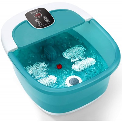 Foot Spa, ESARORA Foot Bath Massager with Heat, Bubbles, Pumice Stone, Medicine Box, Temperature Control, Red Light, Ergonomic Massage Rollers and Acupressure Massage Points, Soothe &amp; Relax Tired Feet