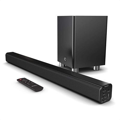Majority K2 Sound Bar and Wireless Subwoofer | 2.1 Surround Sound with Bluetooth | with FM Radio and Multi-Connection