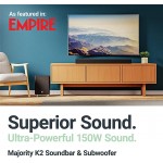 Majority K2 Sound Bar and Wireless Subwoofer | 2.1 Surround Sound with Bluetooth | with FM Radio and Multi-Connection