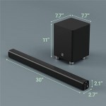 Majority K2 Sound Bar and Wireless Subwoofer | 2.1 Surround Sound with Bluetooth | with FM Radio and Multi-Connection