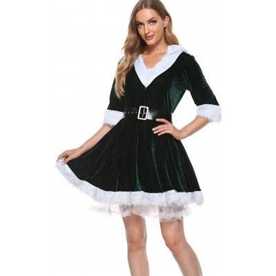 Women&#39;s Mrs. Claus Santa Costume Cosplay Christmas Dress Costume