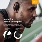 Treblab X3 Pro - True Wireless Earbuds with Earhooks - 45H Battery Life, Bluetooth 5.0 with aptX, IPX7 Waterproof Headphones - TWS Bluetooth Earphones with Charging case for Sport, Running, Workout