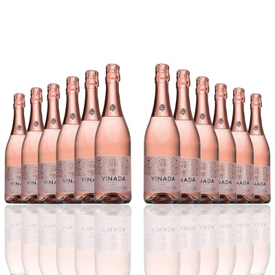 VINADA - Sparkling Rosé - Zero Alcohol Wine - 750 mL (12 Glass Bottles)