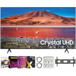 SAMSUNG UN50TU7000 50" 4K Ultra HD Smart LED TV (2020 Model) Bundle with Premiere Movies Streaming 2020 + 30-70 Inch TV Wall Mount + 6-Outlet Surge Adapter + 2X 6FT 4K HDMI 2.0 Cable