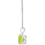 3.0 ct Brilliant Round Cut Designer Flawless Genuine Natural Green Peridot Ideal VVS1 Solitaire Pendant Necklace With 16&#34; Gold Chain Box Birthstone Solid 14k White Gold Clara Pucci