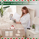 Westinghouse Electric Blanket Queen Size 84&#34;x90&#34; Heated Throw Soft Silky Plush Flannel Heating Blanket, 10 Heat Settings &amp; 12 Hours Auto Off, Machine Washable, Beige