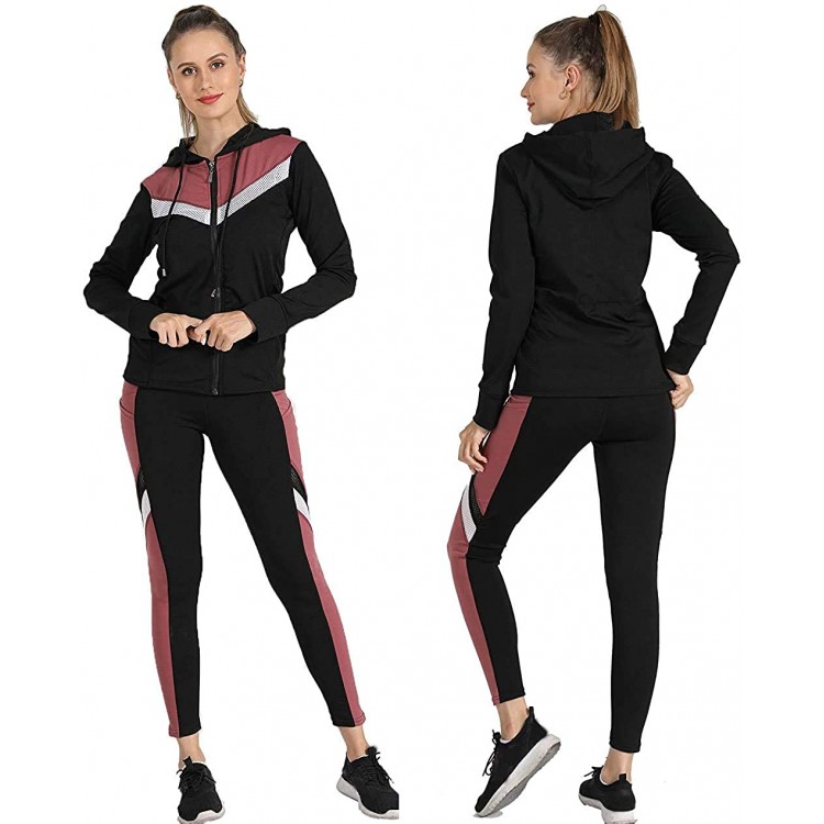 Active Wear Sets-Workout Clothes Gym Wear Track Suits Jacket Pants 3 Pieces Set