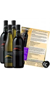 Ariel Cabernet &amp; Chardonnay Non-Alcoholic Red &amp; White Wine Experience Bundle with Chromacast Pop Socket, Seasonal Wine Pairings &amp; Recipes, 4 Pack