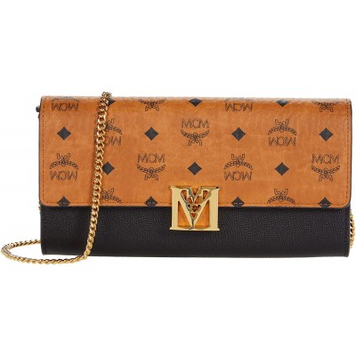 MCM Mena Visetos Leather Block Flap Wallet/Two-Fold Large