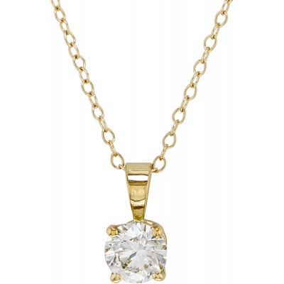 14k Gold Lab-Grown Diamond Pendant Necklace (0.50 cttw, I-J Color, VS2-SI1 Clarity) 18&#34;