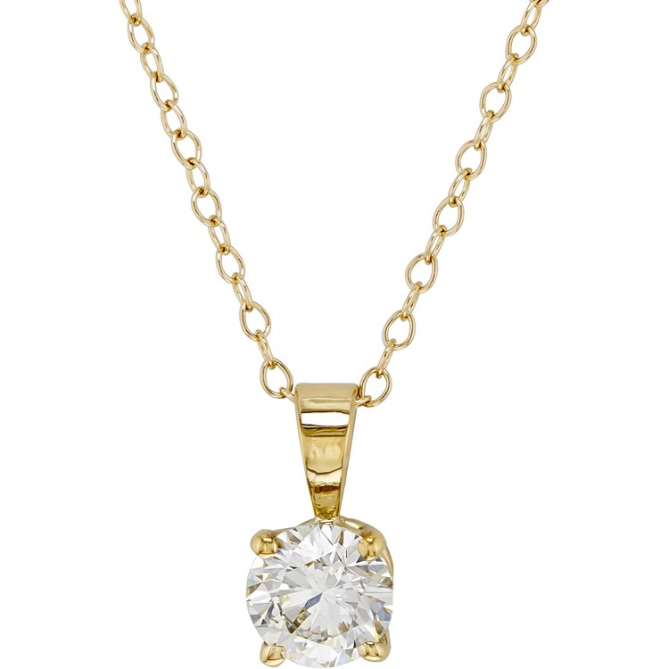 14k Gold Lab-Grown Diamond Pendant Necklace (0.50 cttw, I-J Color, VS2-SI1 Clarity) 18&#34;