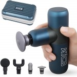 Portable Mini Massage Gun Deep Tissue Massage Gun-KICA K2 Electric Percussion Muscle Gun Massager Pain Relief Muscle Recover Metal Solid Grip Muscle Awake Fascial Relax Deep Massage Therapy Mode-Blue…