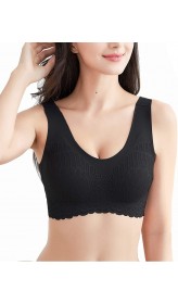 YXZFZ Womens V Neck Sports Bras High Impact Support Underwire Bra Bralette Wire with Lace